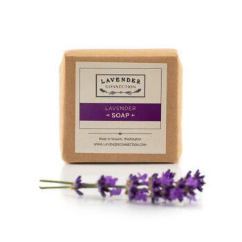 square soap, Lavender scent, wrapped in kraft paper with label